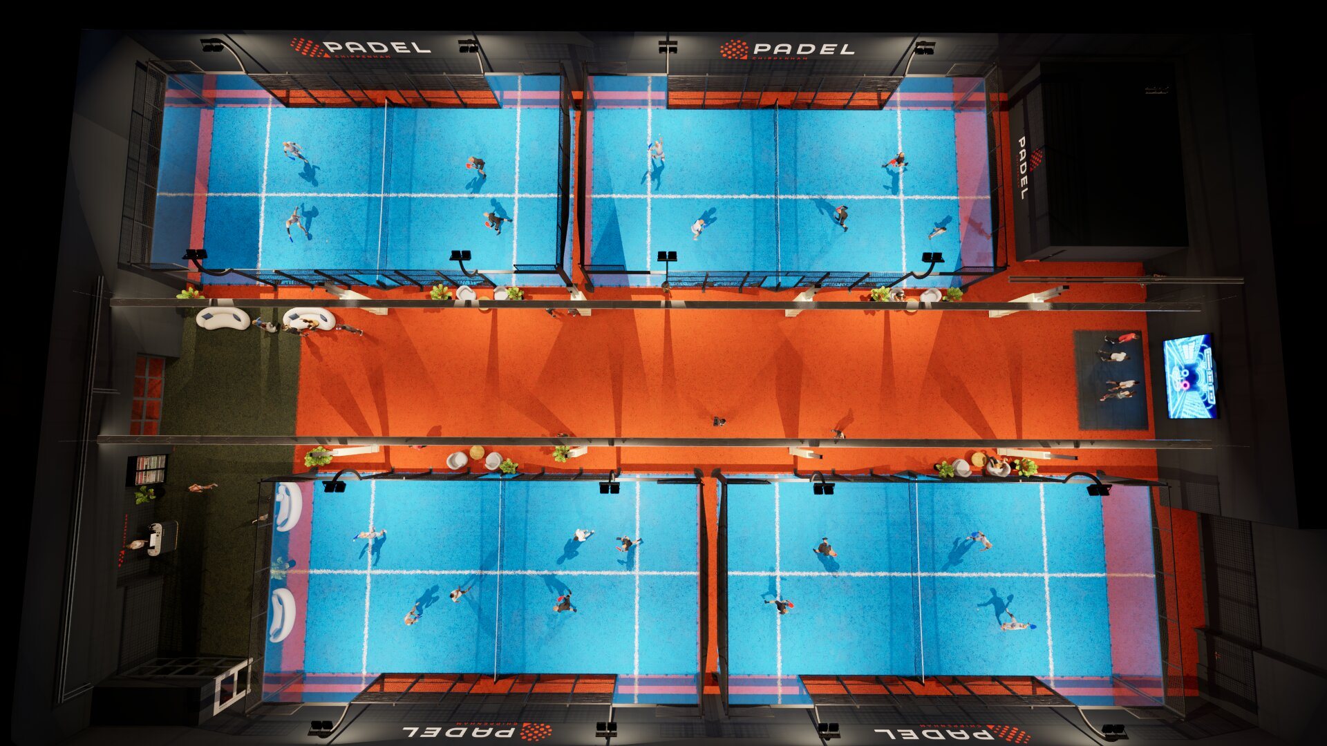 All four padel courts