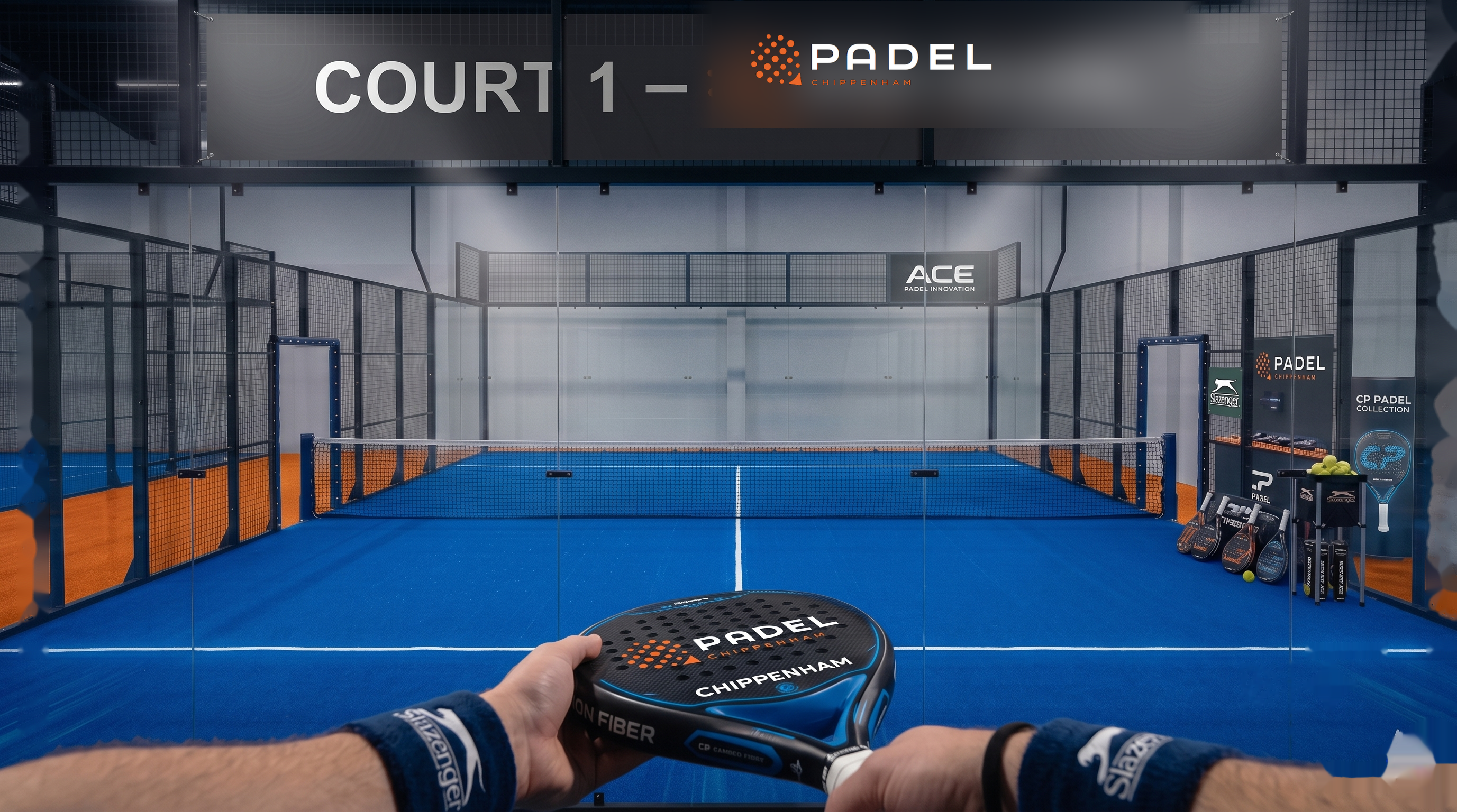 Padel Chippenham exterior at night